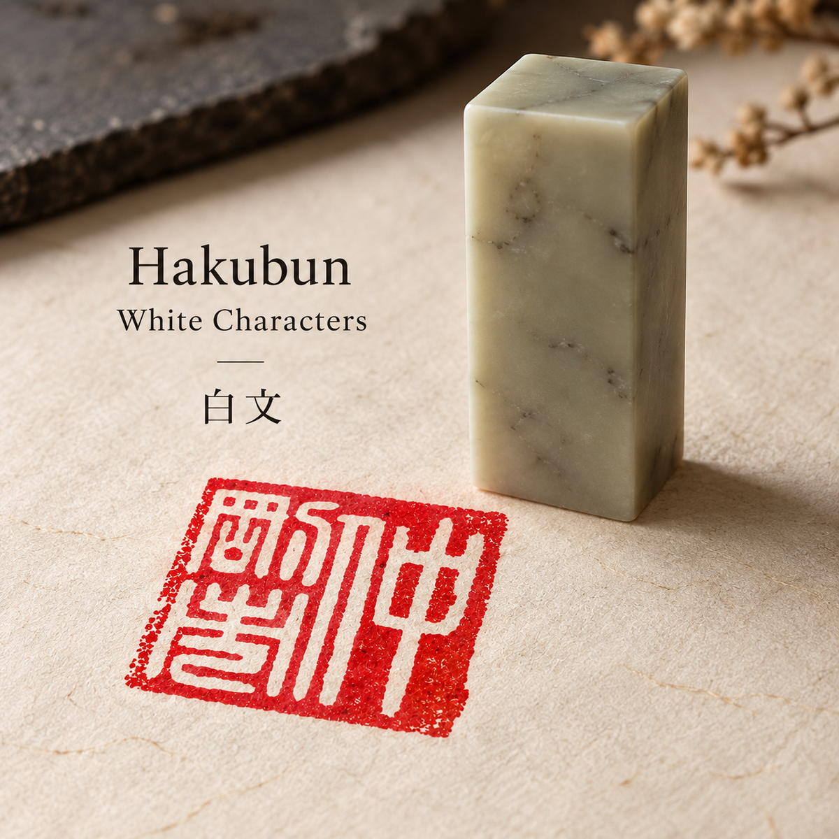 Stone Hanko – Artisan Seal (18mm Square)